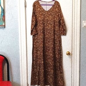 Miss Look fall patterned dress. Size (3X).